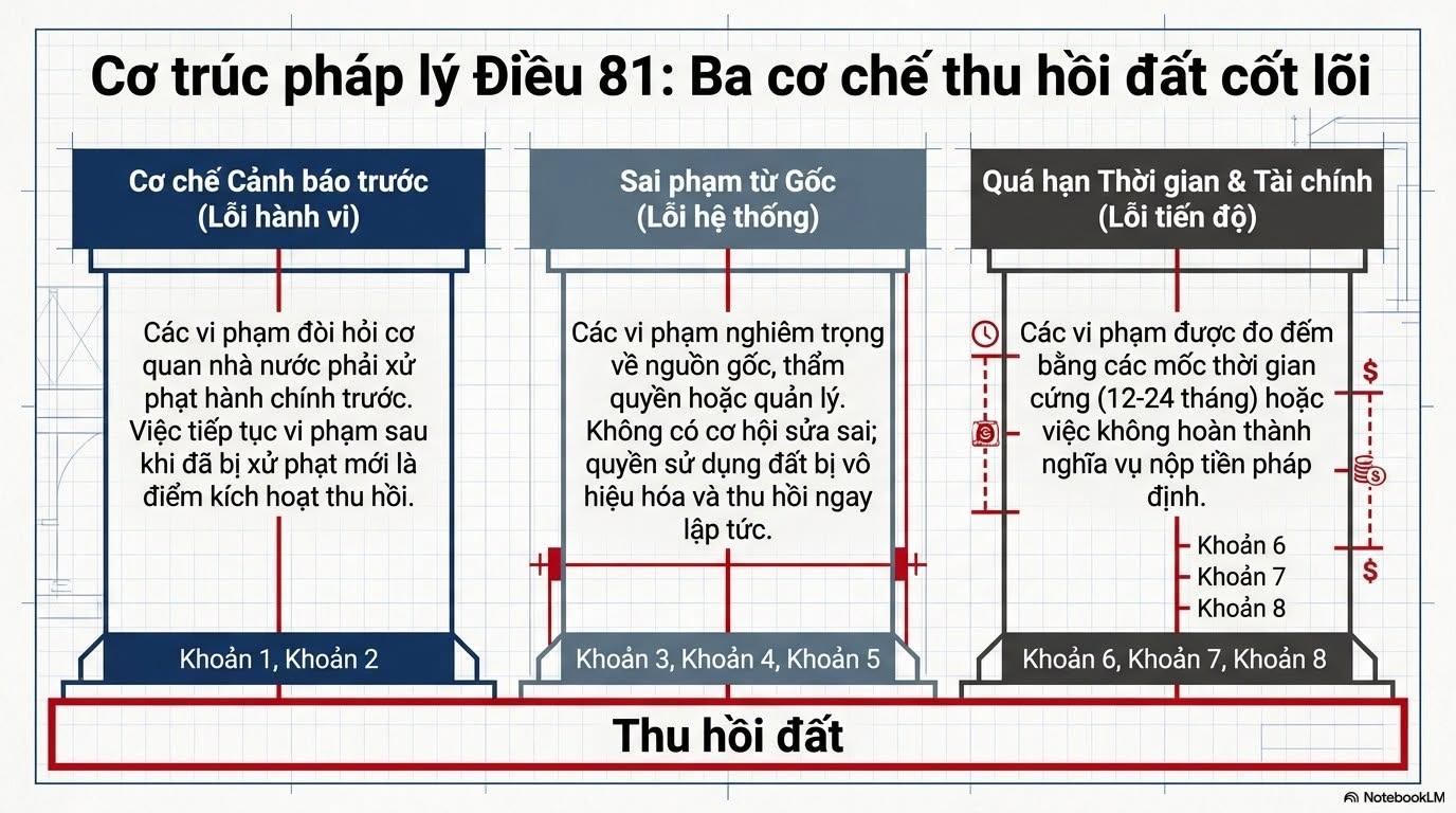 1. Cac truong hop thu hoi dat do vi pham theo Luat dat dai 2024