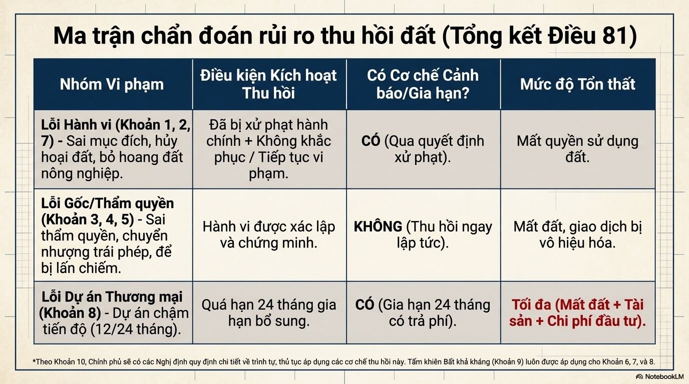 7. Cac truong hop thu hoi dat do vi pham theo Luat dat dai 2024