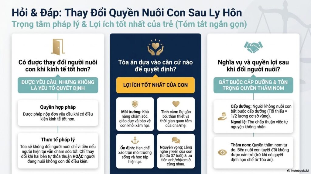 Thủ tục thay đổi quyền nuôi con sau khi ly hôn: Điều kiện then chốt để giành lại con 2 Thay doi quyen nuoi con sau khi ly hon